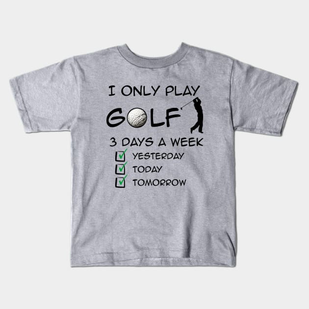 Golf Print Kids T-Shirt by Buff Geeks Art